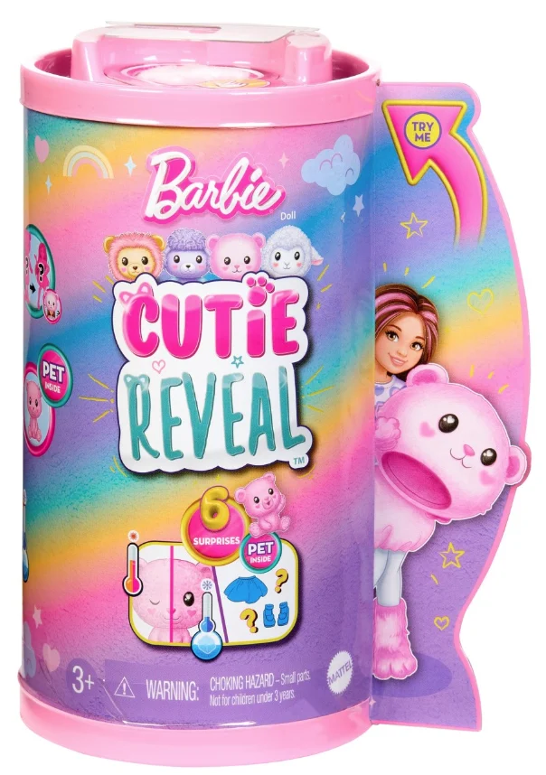 Jocuri si jucarii - Barbie Chelsea Cutie Reveal - Papusa Ursulet cu 10 Surprize