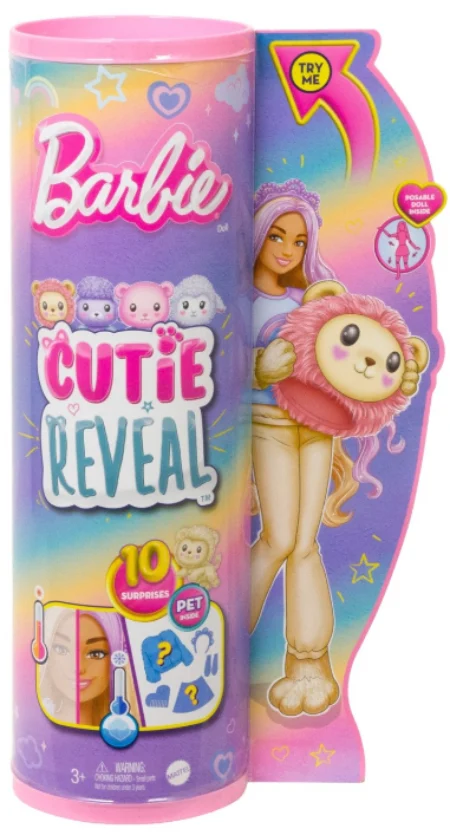 Jocuri si jucarii - Barbie Cutie Reveal Cozy Cute Tees - Papusa Leusor cu 10 Surprize