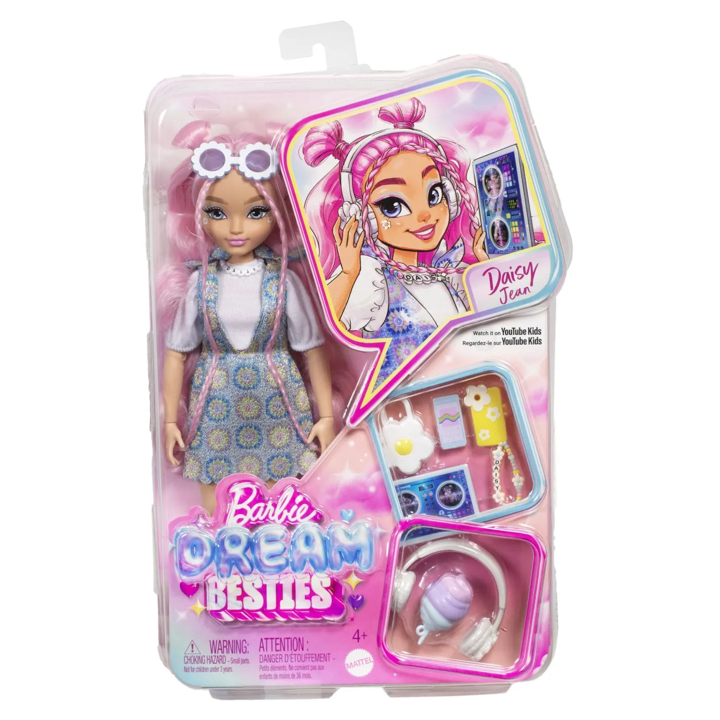 Jocuri si jucarii - Barbie Dream Besties - Papusa Daisy Jean cu 9 Accesorii Muzicale
