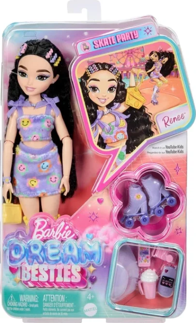 Jocuri si jucarii - Barbie Dream Besties - Papusa Renee Petrecere pe Role cu Accesorii