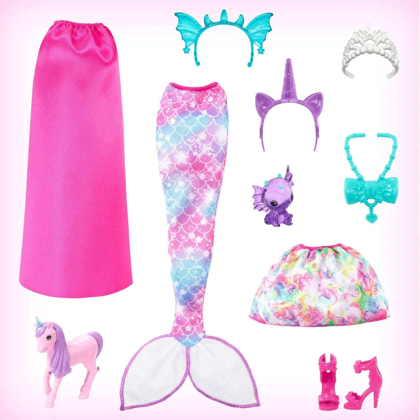 Barbie Dreamtopia 18 Looks - Papusa cu Tinute Sirena, Printesa si Unicorn [2]