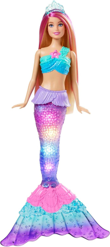 Jocuri si jucarii - Barbie Dreamtopia - Papusa Sirena Twinkle Lights cu Lumini