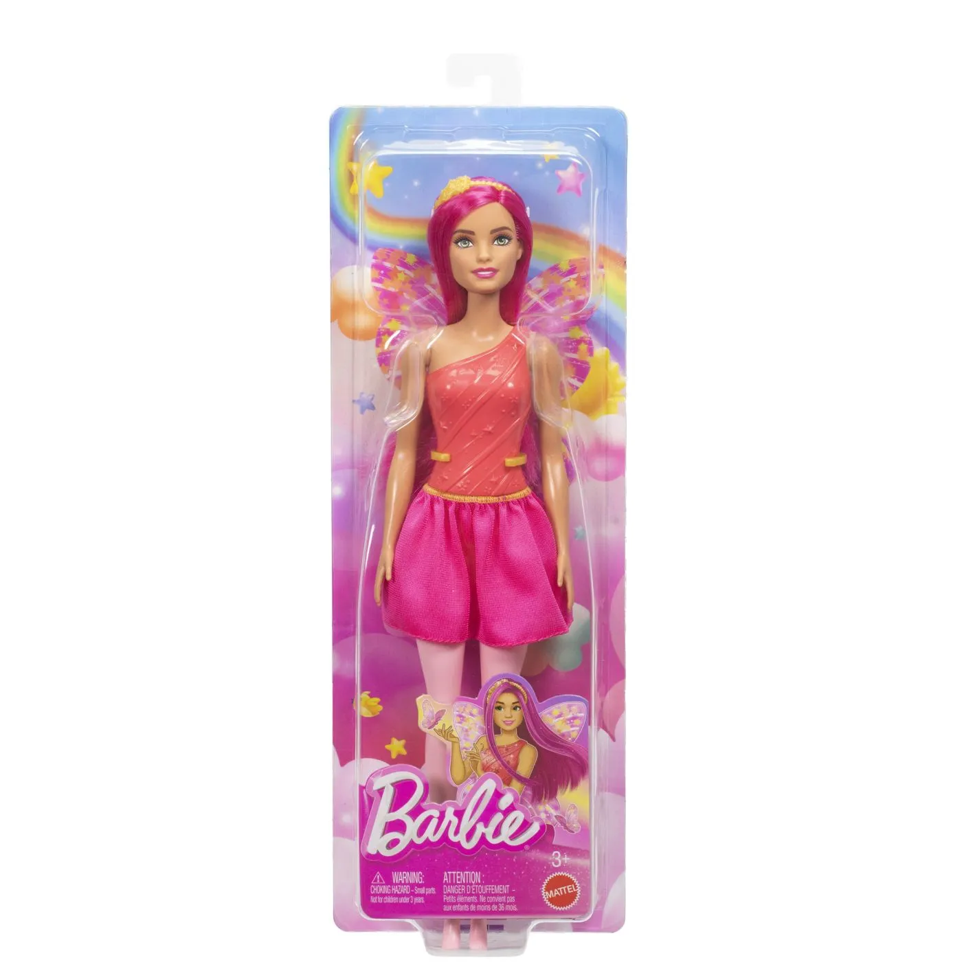 Jocuri si jucarii - Barbie Dreamtopia - Papusa Zana cu Par Roz si Aripi