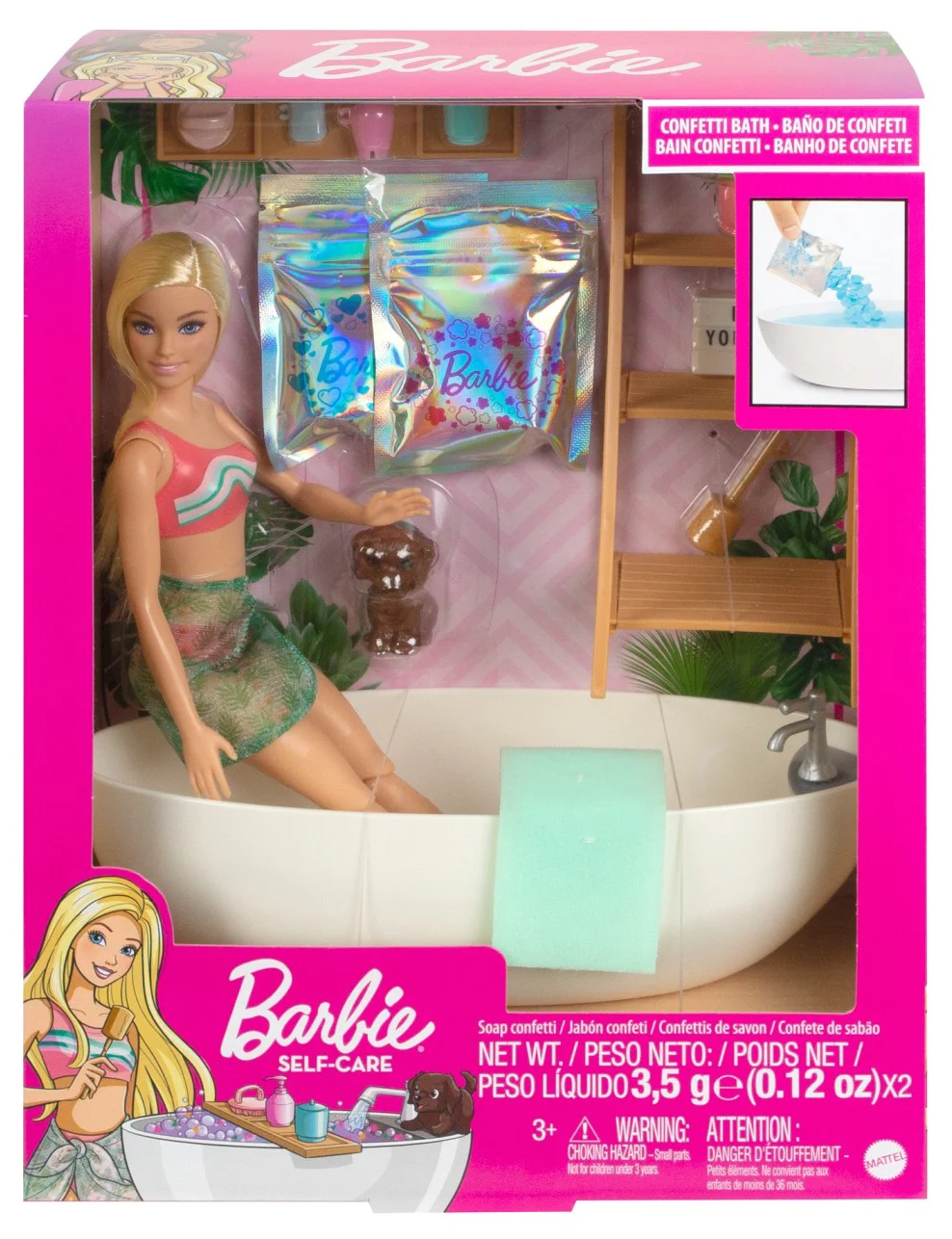 Jocuri si jucarii - Barbie Self-Care - Papusa cu Cada si Sapun Confetti