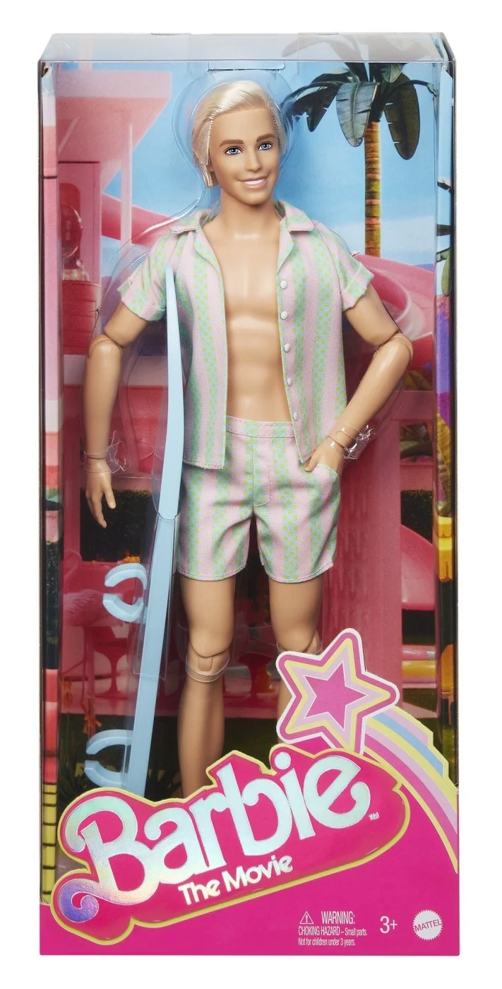 Jocuri si jucarii - Barbie The Movie - Papusa Ken cu Placa de Surf