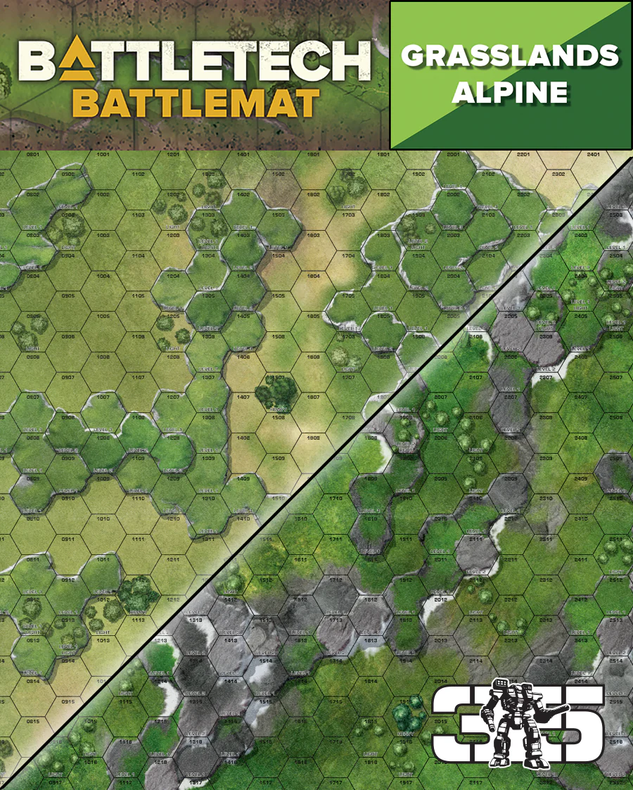 Battletech - BattleTech BattleMat Neopren – Harta dubla Alpine/Grasslands