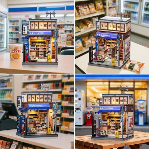 Beika-cho Convenience Store - DIY Miniature House Kit cu LED [3]