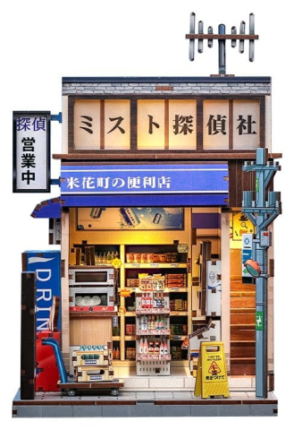 Book Nooks - Beika-cho Convenience Store - DIY Miniature House Kit cu LED