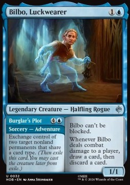 Magic: The Gathering Singles - Bilbo, Luckwearer // Burglar's Plot The Hobbit - Singles 32 FOILED