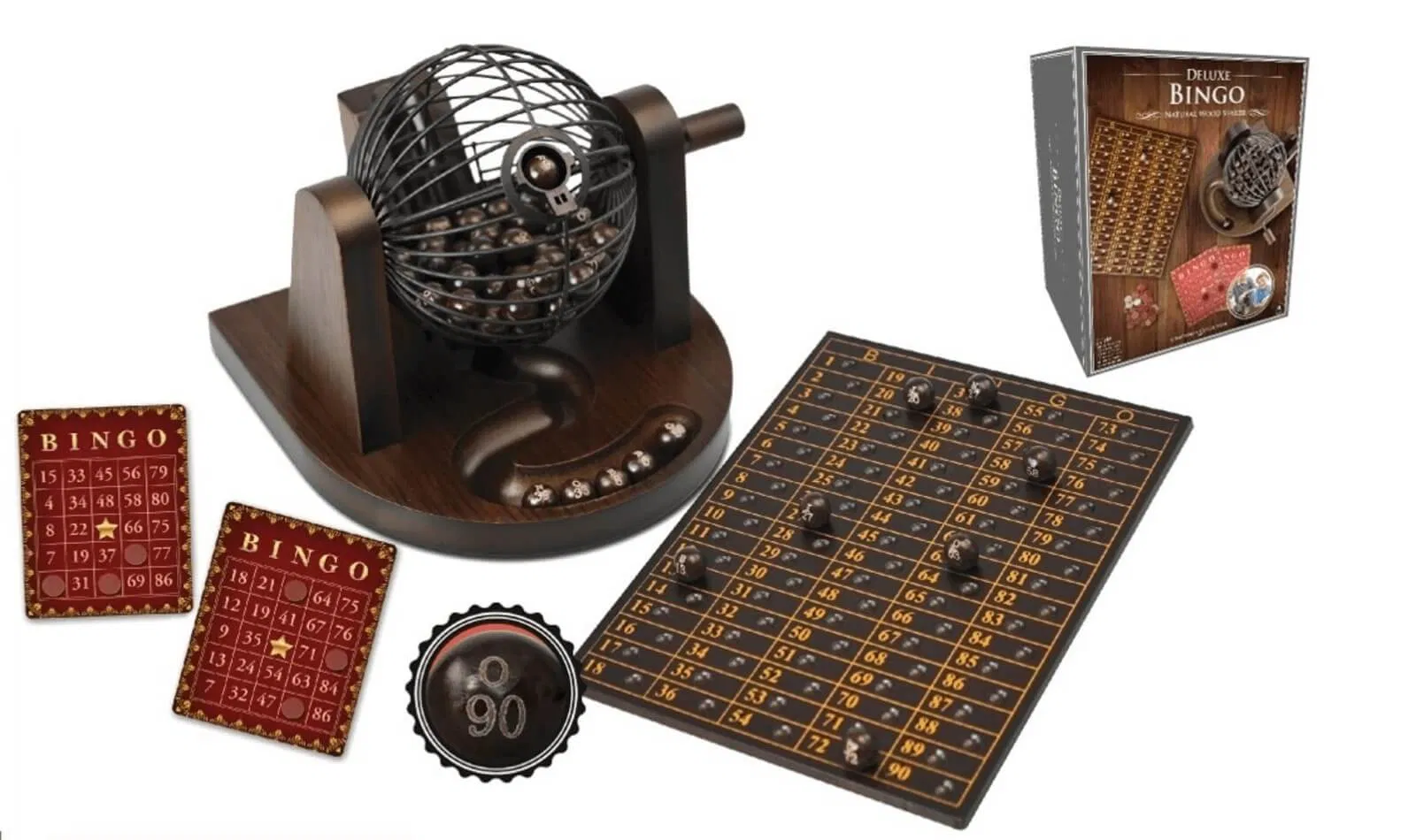 Bingo Deluxe din lemn – 90 bile, editie premium [1]