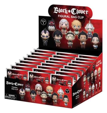 PRECOMENZI - Black Clover 3D Foam Bag Clips Serie 1 Display (24)