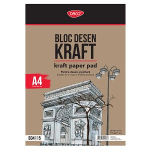 Rechizite, Creativitate, Hobby - BLOC A4 HARTIE CRAFT 115G 50 FILE DACO BD4115