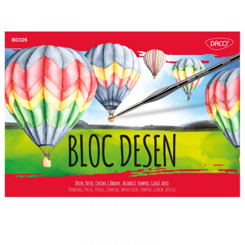 Alte produse creative - Bloc desen DACO A3 15 file hartie 250 g/mp pentru tehnici mixte