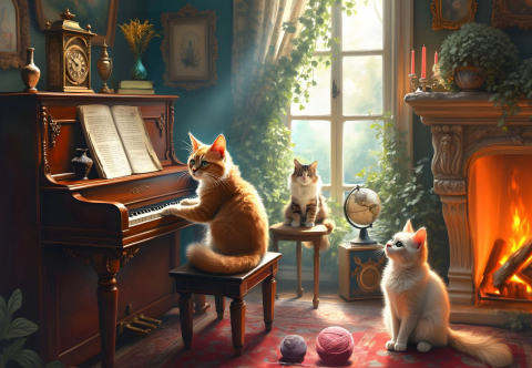 Bluebird Puzzle – Feline Concerto 1000 piese [1]