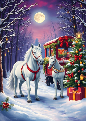 Bluebird Puzzle – Horses at Christmas 300 piese [1]