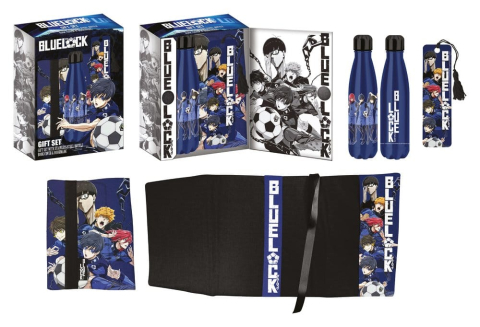 PRECOMENZI - Bluelock Steel Bottle, Sticker, Book Cover Gift Set Blue