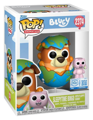 PRECOMENZI - Bluey POP! & Buddy Vinyl Figure Sleepytime Bingo with Floppy Bunny 9 cm