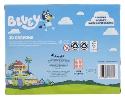 Casa si Cadouri - Bluey Wax Crayons 6-Pack