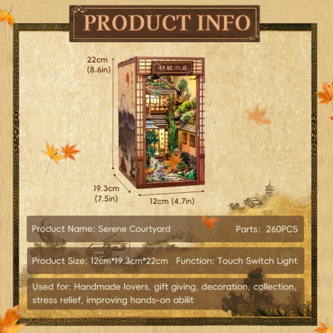 PRECOMENZI - Book Nook Serene Courtyard 22 x 12 cm