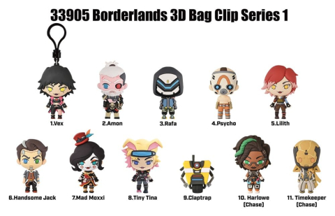 Fashion & Accessories - Borderlands 3D PVC Bag Clips Series 1 Blind Bag Display (24)