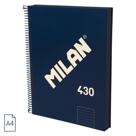 Rechizite, Creativitate, Hobby - Caiet A4 dictando MILAN 120 file spira coperta rigida albastru (colectia 430)