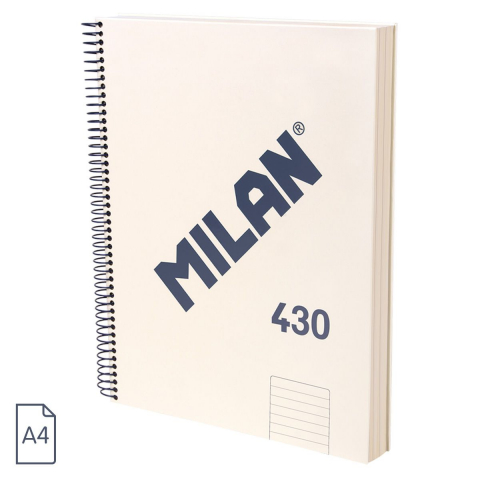 Caiete - Caiet A4 dictando MILAN 120 file spira coperta rigida bej (colectia 430)