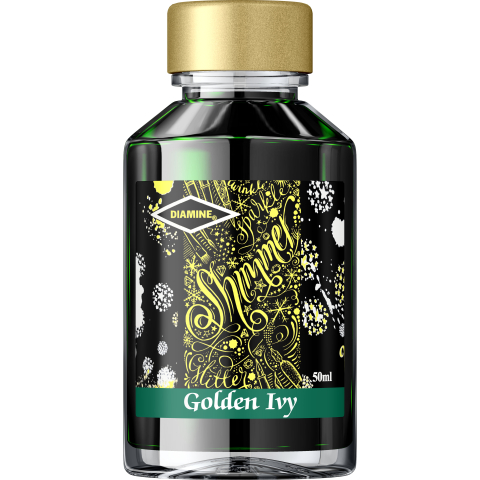 Stilouri, cerneala si accesorii - Calimara Shimmering 50 ml - Golden Ivy
