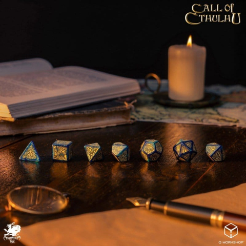 Call of Cthulhu 7th Edition Dice Set of 7 Blue-green & Gold [4]