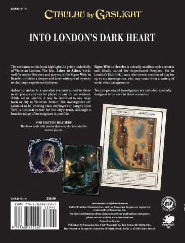 Call of Cthulhu Gaslight Dust & Blood RPG Book Chaosium [1]