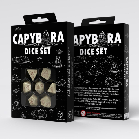 PRECOMENZI - Capybara Dice Set of 7 Sleepie