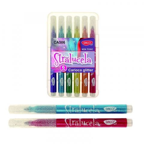 Coloriaj - Carioca 6 culori glitter Stralucela DACO CA506