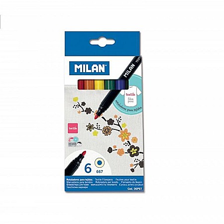 Rechizite, Creativitate, Hobby - Carioca 6 culori pentru textile MILAN