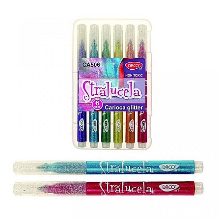 Coloriaj - Carioca  glitter Stralucela DACO ,6 culori
