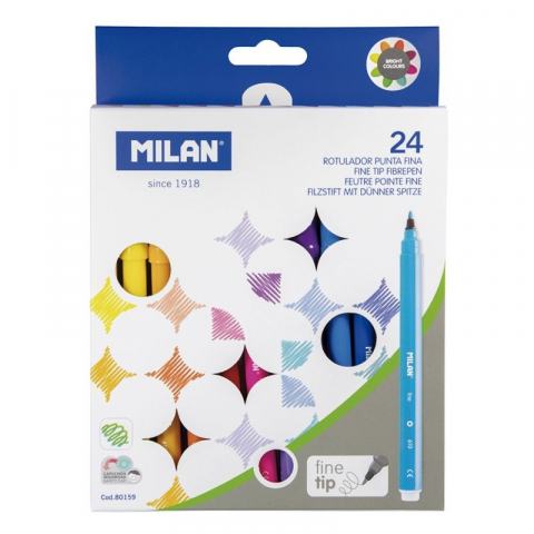 Rechizite, Creativitate, Hobby - Carioci MILAN 24 culori – pe baza de apa, varf 2 mm