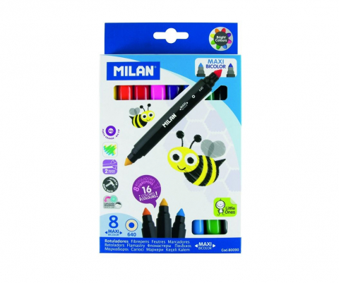 Rechizite, Creativitate, Hobby - Carioci MILAN MAXI cu doua capete – 8 bucati