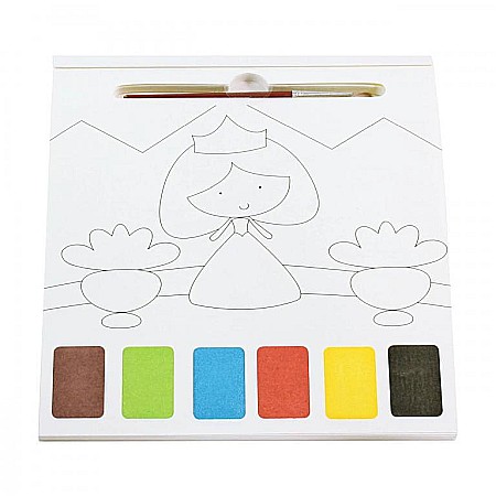 Carte de colorat cu acuarele Printese [1]