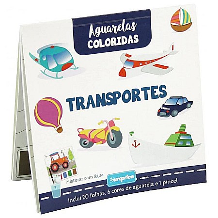 Rechizite, Creativitate, Hobby - Carte de colorat cu acuarele Transport