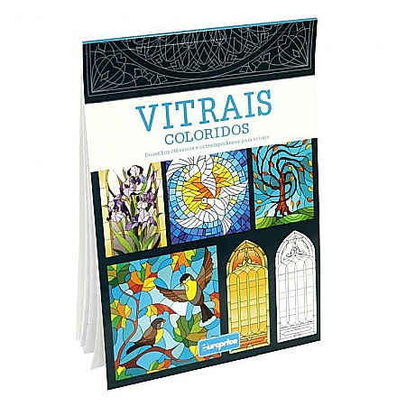 Carti de colorat si educative - Carte de colorat pentru adulti Vitralii - Azul Europrice