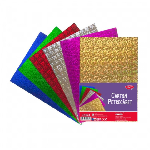 Alte produse creative - Carton holografic petrecaret Set 6 DACO CN273