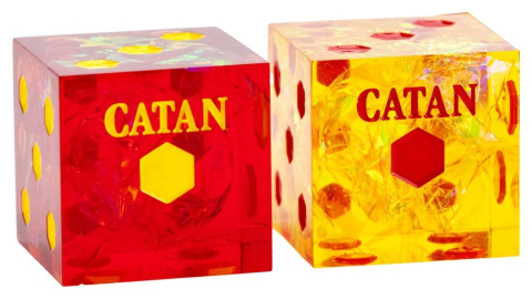 Games - Catan Dice Set D6 Sharp Edge Resin
