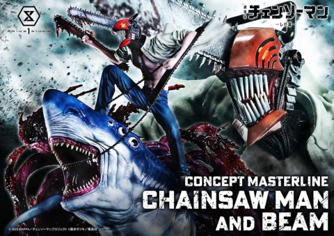 PRECOMENZI - Chainsaw Man Concept Masterline Series Statue 1/6 Chainsaw Man & Beam Bonus Version 73 cm