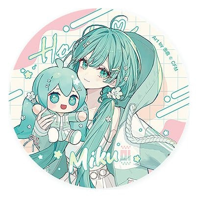 PRECOMENZI - Character Vocal Series 01: Hatsune Miku Miku Hug Series Pinback Button: Flower Ver. 8 cm Umkarton (10)