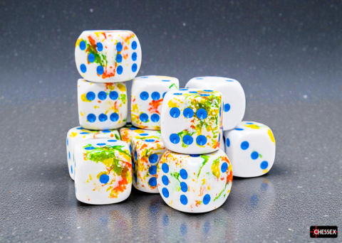 Chessex Brush Breezy Blue Block 12 Zaruri D6 [1]