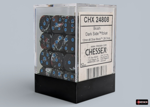 Board Games - Chessex Brush Dark Side Blue Block 36 Zaruri D6