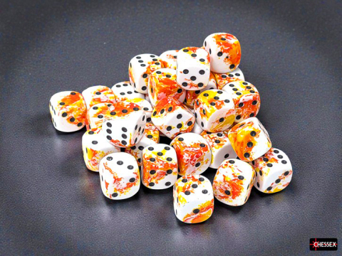 Chessex Brush Sunrise Black Block 36 Zaruri D6 [1]