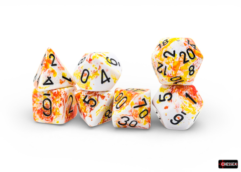 Chessex Brush Sunrise Black Set 7 Zaruri Polyhedral [3]