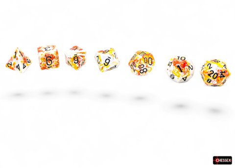 Chessex Brush Sunrise Black Set 7 Zaruri Polyhedral [4]