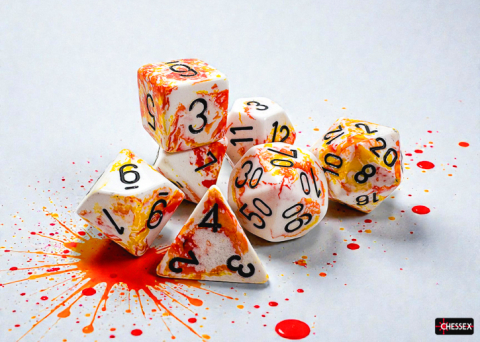 Chessex Brush Sunrise Black Set 7 Zaruri Polyhedral [1]