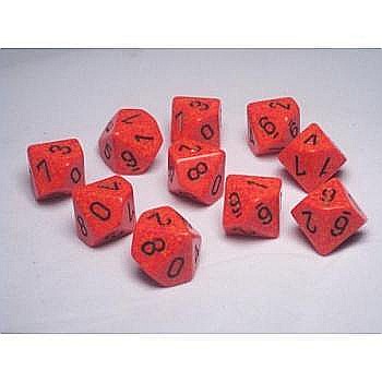 Zaruri - Chessex Speckled Polyhedral Ten d10 Set - Fire