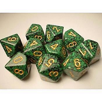 Zaruri - Chessex Speckled Polyhedral Ten d10 Set - Golden Recon